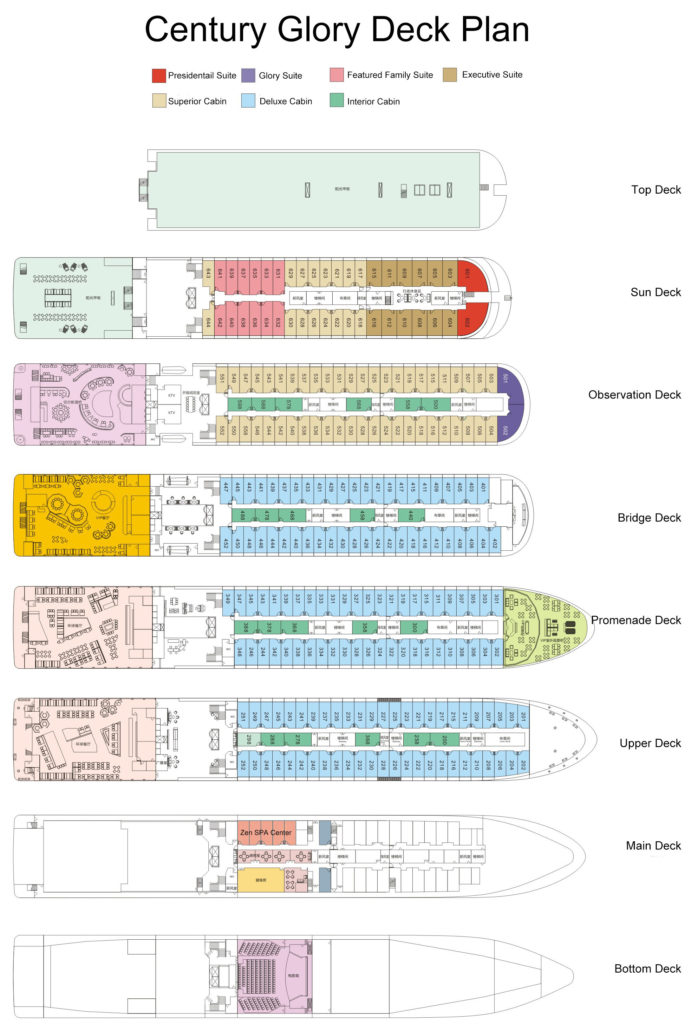 Century Glory cruise ship Deck Plan