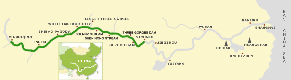 Yangtze River Cruise Map