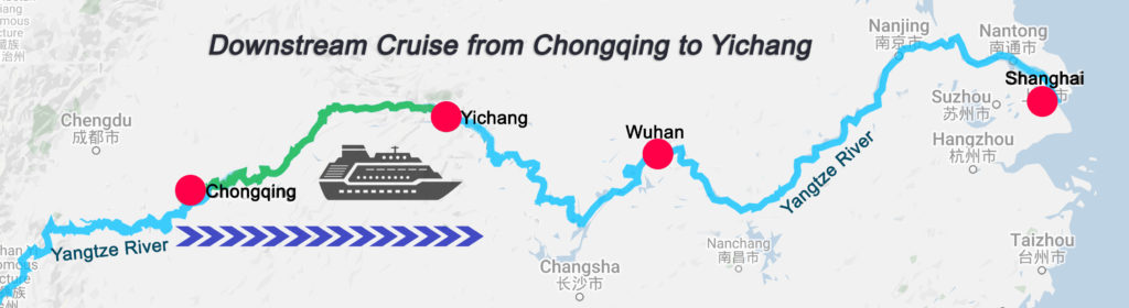 Yangtze River Cruises Downstream Cruise Map