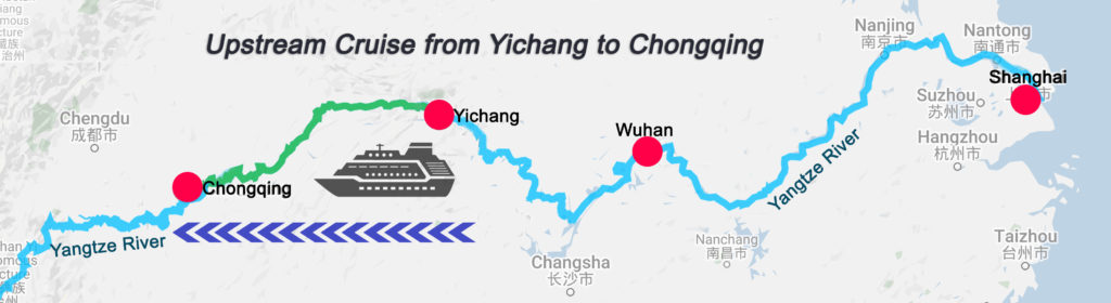 Yangtze River Cruises Upstream Cruise Map