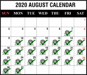 Yangtze River Cruise Calendar August 2020